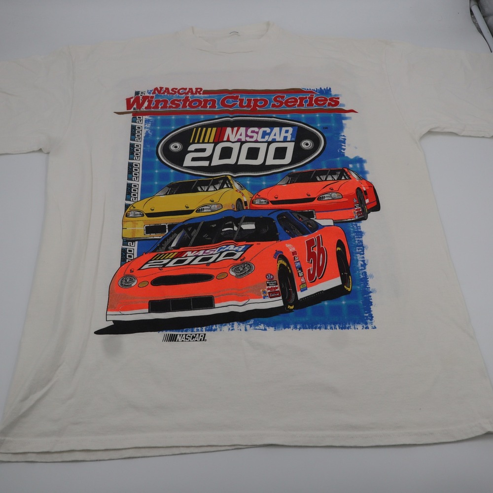 Vintage NASCAR Winston Cup Series 2000 Schedule T-Shirt‎ White Mens XL